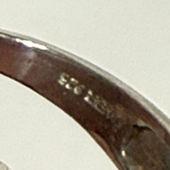 Vintage 925 silver JWBR two rows of pave hearts ring. - Picture 5 of 8